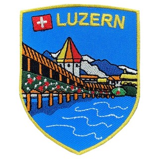 A-ONE 匯旺 地標造型刺繡 7.5 X 6 CM 各國地標 國旗刺繡 貼布, NO.182 瑞士 琉森, 1個
