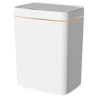 輕奢智能垃圾桶 15L/18L 窄款 IPX5級防水 感應開蓋, 30.5 x 26 x 18.5cm, 輕奢白, 1個