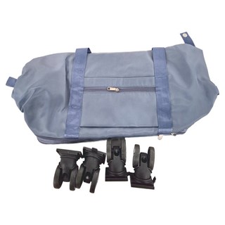 Hong Fu 帶輪擴充旅行袋，大容量收納，防水耐磨, 均碼, 霧藍色