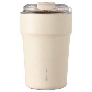 LocknLock 樂扣樂扣 Metro Cafe陶瓷塗層杯, 1個, 象牙白(香草拿鐵), 400ml