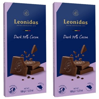 Leonidas 片狀黑巧克力, 100g, 2個