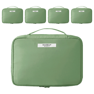 高顏質便攜式旅行化妝包, 綠色, 5個