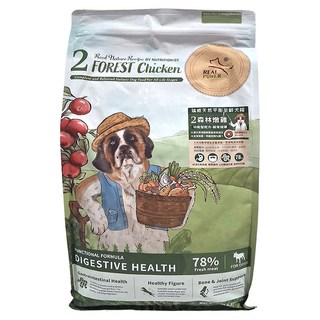 REAL POWER 瑞威 全犬2號 乾飼料 森林嫩雞, 含120億益菌和酵素, 水解胜肽蛋白, 凍乾蔬果, 78%鮮肉比例, 全齡犬糧, 森林燉雞, 4kg, 1袋