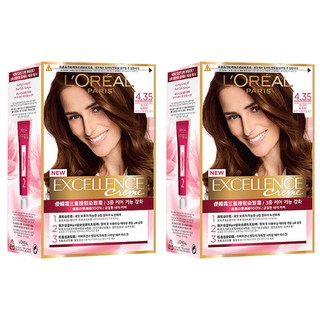 L'OREAL PARiS 巴黎萊雅 優媚霜三重護髮染髮霜 Excellence Creme 4.35 暖栗棕, 2組