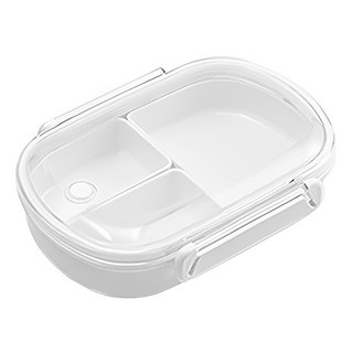 好物良品 日本隨身便攜式外出分隔防串味保鮮便當盒 三格 490ml, 1個, 白色