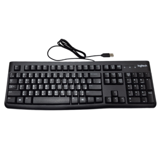 logitech 羅技 K120 有線鍵盤 USB, 黑色, YU0042, 深凹式