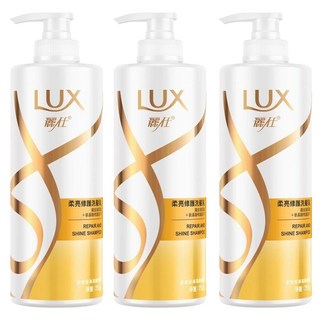 LUX 麗仕 柔亮修護洗髮乳 針對受損易斷髮質 含玻尿酸, 750g, 3瓶