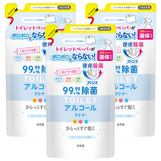 第一石鹼 馬桶蓋專用除菌清潔劑補充包 TOILET酒精清潔劑 葡萄柚香味, 350ml, 3包