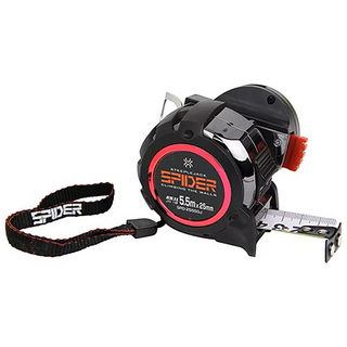 SK11 SPIDER DEVICE 捲尺 附磁快扣 SPD-2555GJ-H 5.5Mx25mm 紅黑, 1組