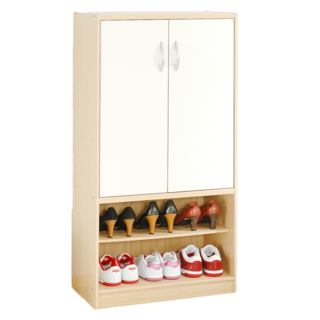 HOPMA 合馬家具 雙門六格鞋櫃, 寬60 X 深 30 X 高 120 cm, 白橡配白