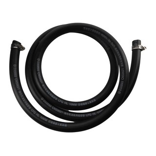 Elephant Waters 沐象 3分高壓橡膠瓦斯管附束環 - 5尺, 0733, 黑色