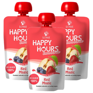 HAPPY HOURS 生機纖果飲 蘋果+藍莓+草莓, 100g, 3包