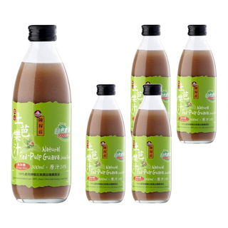 陳稼莊 即飲紅心土芭樂汁 300ml 原汁24% 無加糖, 5瓶