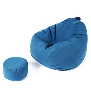 舒適懶骨頭沙發 Flag 90 x 100 cm + 腳凳套組, 皇家藍