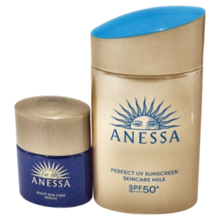 ANESSA 安耐曬 金鑽防曬露淨白修復組 金鑽高效防曬露60ml + 曬後淨白修復精華12ml, 1組, 500ml
