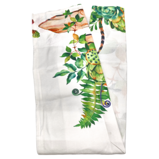 小銅板 田園風亞麻門簾, 白色