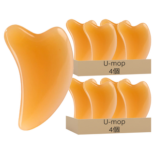 U-mop 刮痧板臉部美容板 9.2 x 6cm 70g, 8個, 橘色