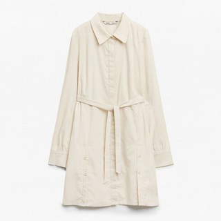 MIXXO 女款燈芯絨襯衫式洋裝, 淺米色