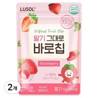LUSOL 原味草莓即食脆片, 12g, 2個