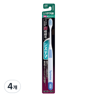 시스테마 시카리케고시 초미세 탄력모 초콤팩트헤드 레귤러 칫솔, 4개, 1개입