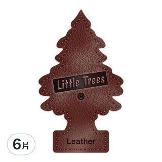 Little Trees 小樹香片 香氣持久自然 成分認證 造型時尚可愛, 皮革香, 7g, 6片