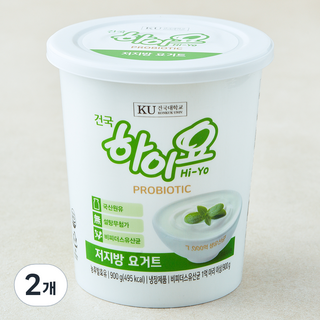 건국유업 하이요 프로바이오틱 저지방 요거트, 900g, 2개, 1개입