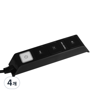 NEMOTAP 設計款標準型3孔延長線 SY-NA3, 4個, 全黑, 1.5m