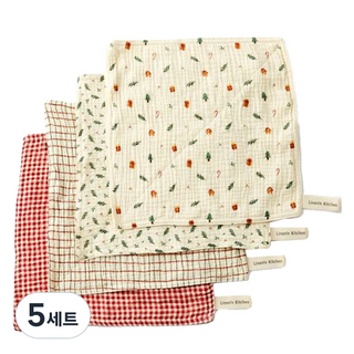 모던하우스 ON L 도톰한 4중지 살림 거즈행주 크리스마스 4종세트, 5세트