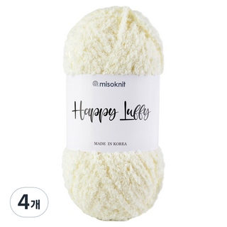 misoknit Happy Loopy 柔軟超細纖維睡眠毛線 80g, 102 淺檸檬黃, 4個
