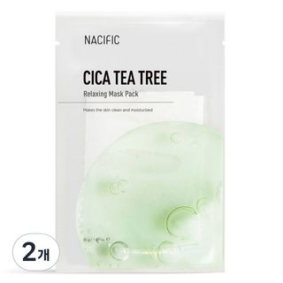 NACIFIC 積雪草茶樹放鬆面膜 30g, 1件, 2個
