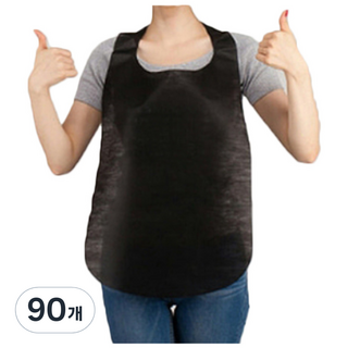 드라마벨류 일회용 부직포 앞치마, 90개, 블랙