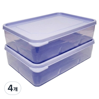 uh homedeco 冷凍密封容器 纖薄2號, 4個, 650ml