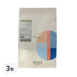 OKO 生態綠 公平單品咖啡豆 巴西 中深烘焙, 咖啡豆(無研磨), 250g, 3包