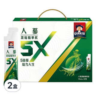 QUAKER 桂格 5X養氣人蔘禮盒, 15ml, 18包, 2盒