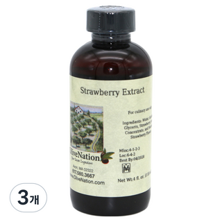OliveNation 純草莓萃取液, 118ml, 3個