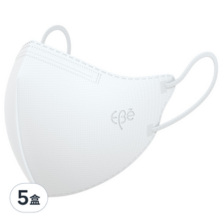 EBe 多色4層鳥嘴型時尚立體口罩 KF94 L號 白色 1盒 30片, 5盒