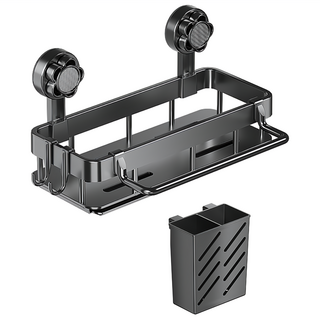 Kyhome 吸盤式廚房水槽海綿收納架/刷具瀝水架/筷子筒/抹布架, 1個, 灰色