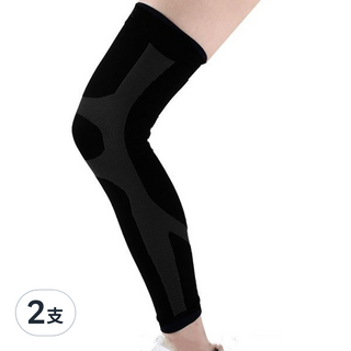 LEADER XW-03進化版X型運動壓縮護膝腿套, 黑色, XL, 2支