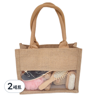 Selvia 多合一淋浴沐浴用品 + 亞麻布袋, 2套, C