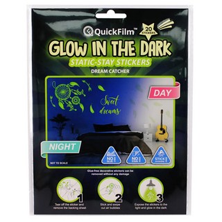 QuickFilm 夜光捕夢網靜電壁貼 臥室裝飾 夜光牆面裝飾, 捕夢網