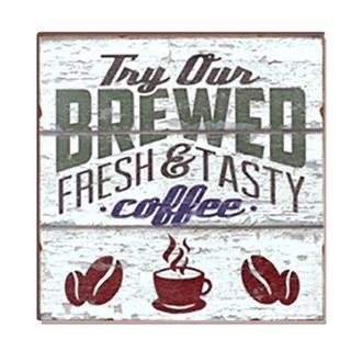 OPUS LOFT 純真年代 仿舊咖啡木板畫 木質密度板, 30 x 30 x 1cm