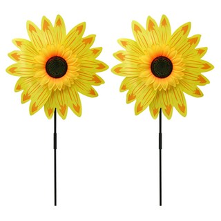 Partyshow 小型向日葵庭園風車, 混和顏色, 2個