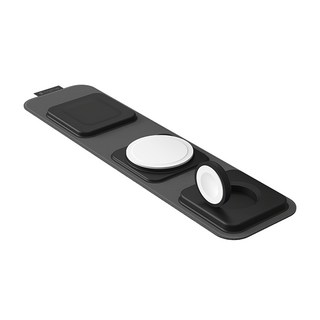 mophie MfM 磁吸三合一無線旅行充電器 黑色 支援MagSafe磁吸無線充電, 1個