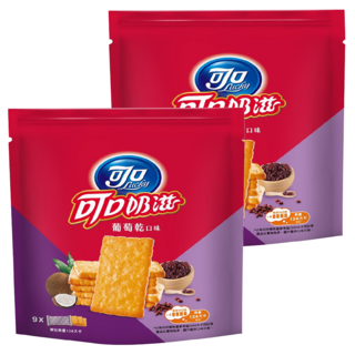 可口 可口奶滋 餅乾 葡萄乾口味 9入, 232.2g, 2袋