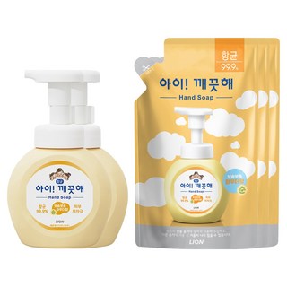 아이깨끗해 항균 폼 핸드솝 순 보송보송 파우더향 용기 250ml 2p + 리필 200ml 3p 세트, 1개