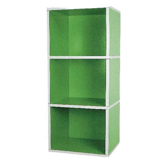PMU 必美優 紙製置物櫃 綠色 瓦楞紙材質 DIY組裝, 34 x 28.7 x 98.8cm, 3層