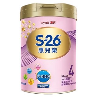 Wyeth 惠氏 S-26 惠兒樂幼童成長配方奶粉 再升級版 4號 3~7歲, 1罐, 850g