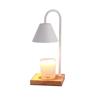 生活好事多 實木融蠟燈 調光款, 附GU10鹵素燈2個, 白色燈罩