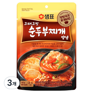 샘표 그 때 그 맛 순두부찌개 양념, 140g, 3개