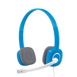 logitech 羅技 立體聲耳機麥克風, H150, 藍色